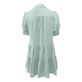 thumbnail image 3 of Fmbrln Summer Ruffle Flowy Mini Dress V Neck Short Sleeve T-shirts Dress Fashio Casual Loose Solid Color Sun Dress, 3 of 7