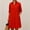 c01Red, variant on Womens Casual Shirt Dress V Neck Ruffle Short Sleeve Summer Solid Color Lapel Button Down Shift Dresses with Pockets Red XXL
