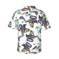 thumbnail image 3 of Balery Dinosaur on Excavator2 Print Men's Hawaiian Shirts Short Sleeve Beach Shirt Relaxed Fit Vacation Button Down Shirts-Small, 3 of 9