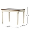 thumbnail image 2 of GDF Studio Drake Farmhouse Wood 5 Piece Expandable Dining Set, Cream, Dark Oak, and Antique White, 2 of 13