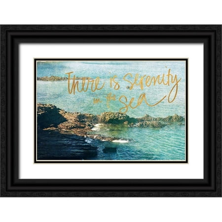 Coppel, Anna 24x17 Black Ornate Wood Framed with Double Matting Museum Art Print Titled - Serenity At The Sea