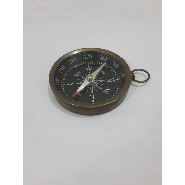 Maritime Collectible Brass Compass – Antique Finish, 1.75-Inch Dial, Decorative Navigation Gift