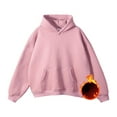 thumbnail image 2 of Momasggi Oversized Hoodies for Men Fall Winter Fleece Pullover Tops Baggy Long Sleeve Drop Shoulder Sweatshirts Big and Tall Solid Color Hooded Sweatshirt with Pockets Pink M, 2 of 9