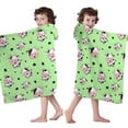thumbnail image 4 of Green Cow Spot Pattern Hooded Bath Towel，50"x30" for Ages 3 To 12 Kids, Quick Dry Lightweight Soft Microfiber Hood Beach Towel Cover Up for Kids, 4 of 7