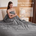 thumbnail image 2 of Electric Heated Blanket Full Size 72'' x 84'' with 6 Heating Levels 10H Timers, ETL certification Machine Washable- Gray, 2 of 9