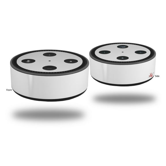 Skin Wrap Decal Set 2 Pack for Amazon Echo Dot 2 - Solids Collection White (2nd Generation ONLY - Echo NOT INCLUDED)