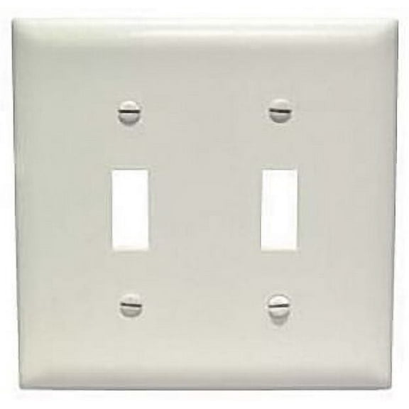 Pass & Seymour Legrand TP2-GRY 2-Gang Toggle Light Switch Wall Plate, Trademaster Size Cover, Unbreakable Nylon, Gray