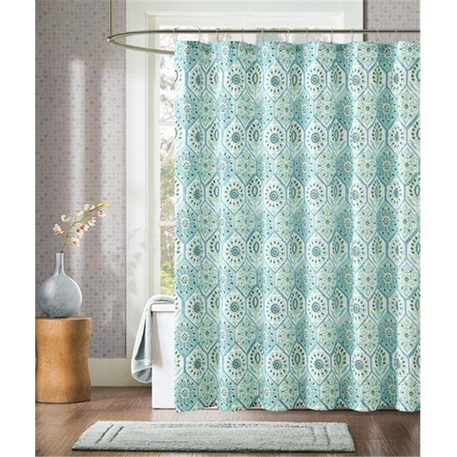 Luxury Home Athena Shower Curtain, Sage & Green 72 x 72 inch