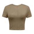 thumbnail image 4 of Hauaitttt Womens Basic T Shirts Neck Short Sleeve Crop Tops Cute Summer Tops Slim Fit Tees Outfits French Flag Sports Bra Womens Sports Bra Tops Women Workout Sports Bras Open Back Sports Bras for, 4 of 4