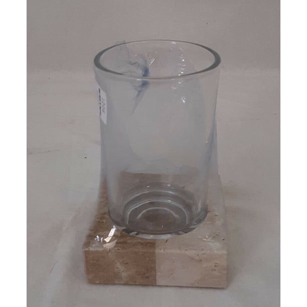 Barcelona Marble Tumbler Bathroom Decor In Sand White Walmart Com Walmart Com