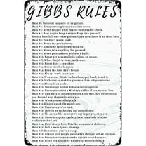 Gibbs' Rules Metal Tin Sign Vintage Wall Decor Retro Art Funny Decorations Home Bar Pub Cafe Farm Room Plaque Posters 12 X 8 Inch