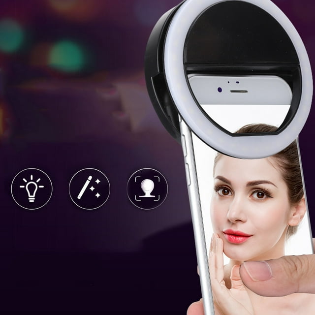 Teléfono Selfie Lámpara Teléfono Selfie Luz Led Anillo Lámpara Led Anillo De Luz Selfie Clip Lámpara Selfie LED Anillo Flash Luz Portátil Teléfono Selfie Lámpara Luminosa ANGGREK Selfie Clip Lamp