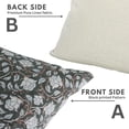 thumbnail image 3 of Fabdivine Handmade Eco-Friendly Floral Linen Indoor Square Decorative Throw Pillow Cushion for Couch, Sofa, Patio , 16"X16", Black, 3 of 4