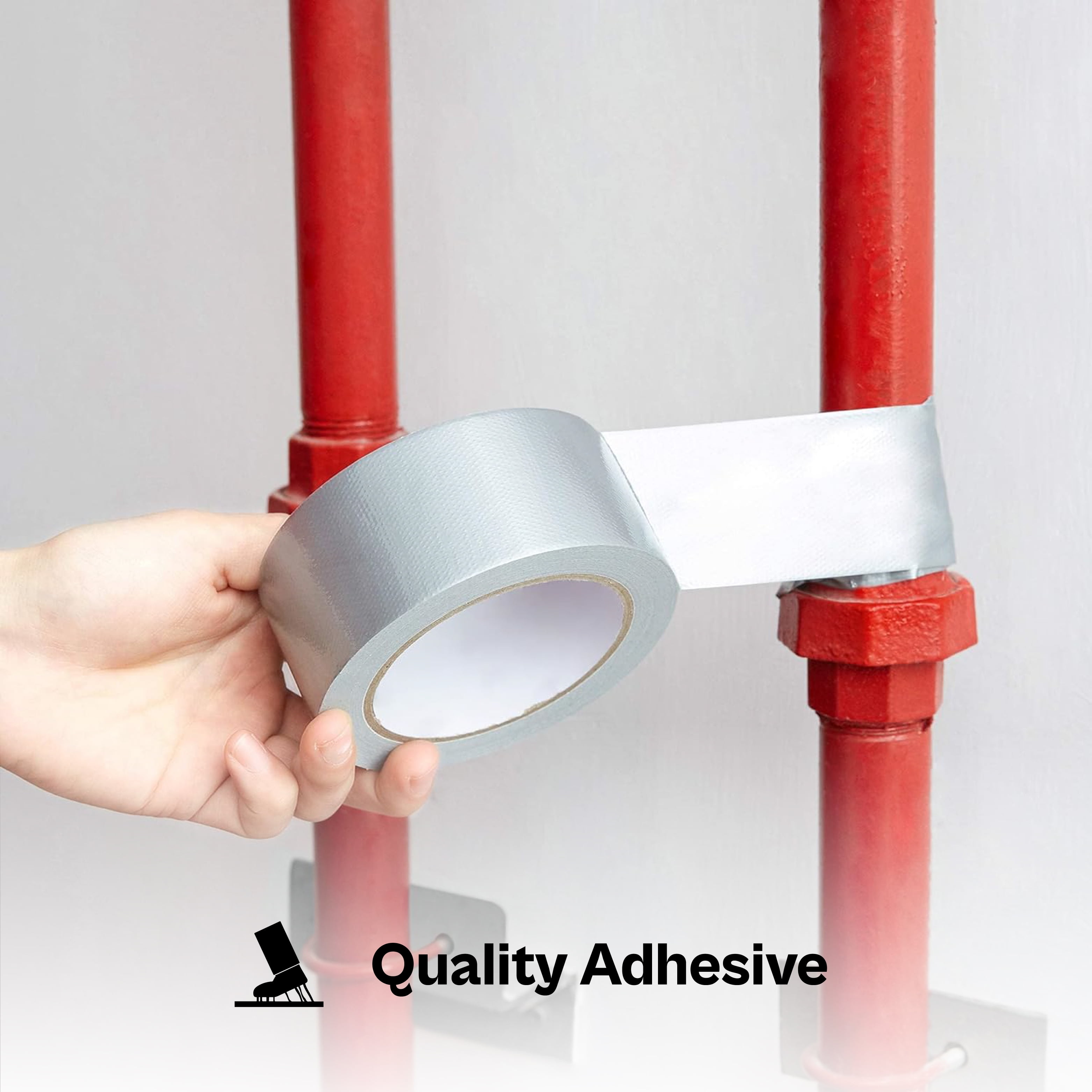 MedicalMartByMail 12 Rolls - 6 Mil - Colored Heavy Duty Adhesive Duct Tape Perfect for Patching & Repairing, High Durability, Residential & Industrial Purpose, 2" x 60 Yards, Silver
