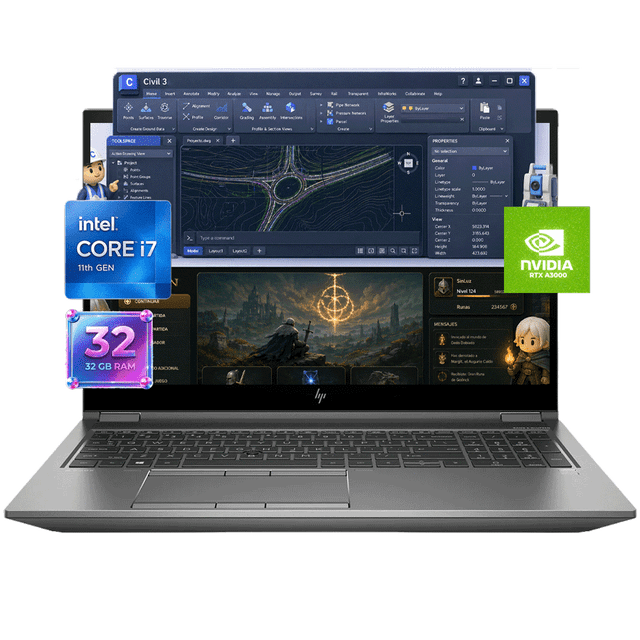 Laptop Workstation-Gamer HP ZBook Fury 17 G8 Intel Core i7 32GB RAM 512GB SSD RTX A3000 - Reacondicionado Grado B - Teclado Español