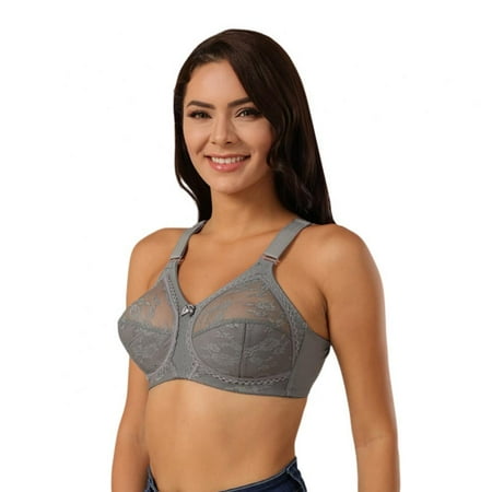 

Xmarks Women s Sexy Bra Semi Sheer Embroidered Lace Demi Bra Unpadded Underwire Unlined See Through Bra Gray 85C/38C