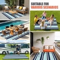 thumbnail image 3 of Navy Blue Turquoise Striped Outdoor Rug 3x5 Ft, Non Slip Washable Area Rug, Gradient Horizontal Lines Patio Rugs Carpet Runner, Large Floor Mat for Indoor/Outdoor Deck Porch Camping, 3 of 8