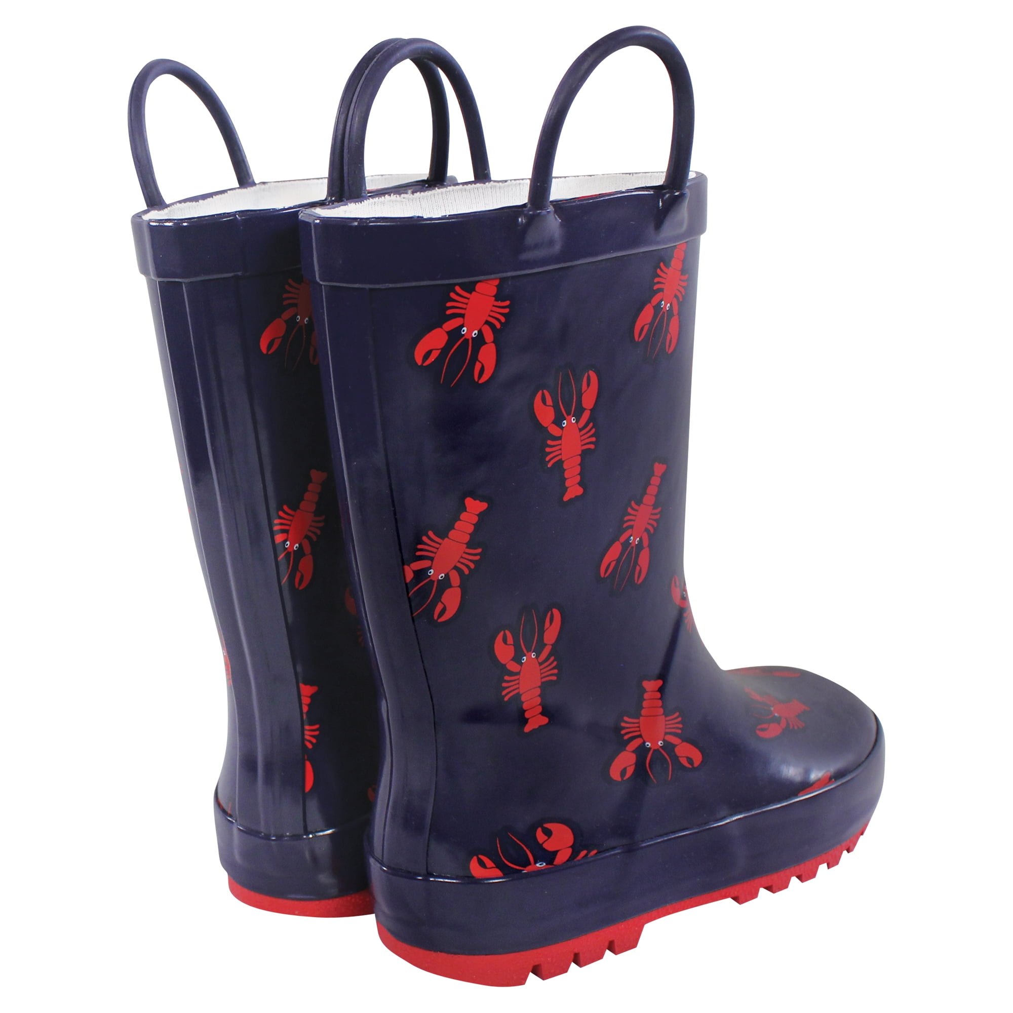 Hudson Baby Boys Rain Boots, Lobsters, 5 Toddler