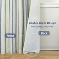 thumbnail image 2 of DriftAway Farmhouse Linen Blend Blackout Curtains for Bedroom Double Layers Striped Printed Linen Curtains Thermal Insulated Rod Pocket Back Tab Treatment for Living Room 2 Panels W52 x L96 Navy, 2 of 5