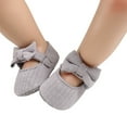 thumbnail image 2 of Douhoow Baby Girl First Walkers Solid Soft Shoes Newborn Princess Moccasins Bowknot Shoes, 2 of 9