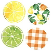 SKYSONIC Multicolor Citrus Fruit Tissue Paper Fans (Pack of 3) - 11.75" x 11.75" x 0.75" | Vibrant Design, Perfect Party Decorations for Summer Parties, Events, & Tropical Themed Celebrations