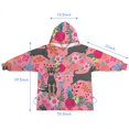 thumbnail image 7 of Chihuahua and Flower Florals Blanket Hoodies for Kids 6-13YR Oversize Wearable Blanket Hoodies for Boys Girls Teens, 7 of 7