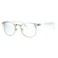 thumbnail image 3 of Lunettes Hipster à Demi-Cerclage Classiques à Monture Transparente Dorée, 3 of 4