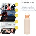 thumbnail image 5 of Botella de agua deportiva de acero inoxidable de 500ml, termo con tapa de madera, taza de agua portátil para exteriores con asa, 5 of 5
