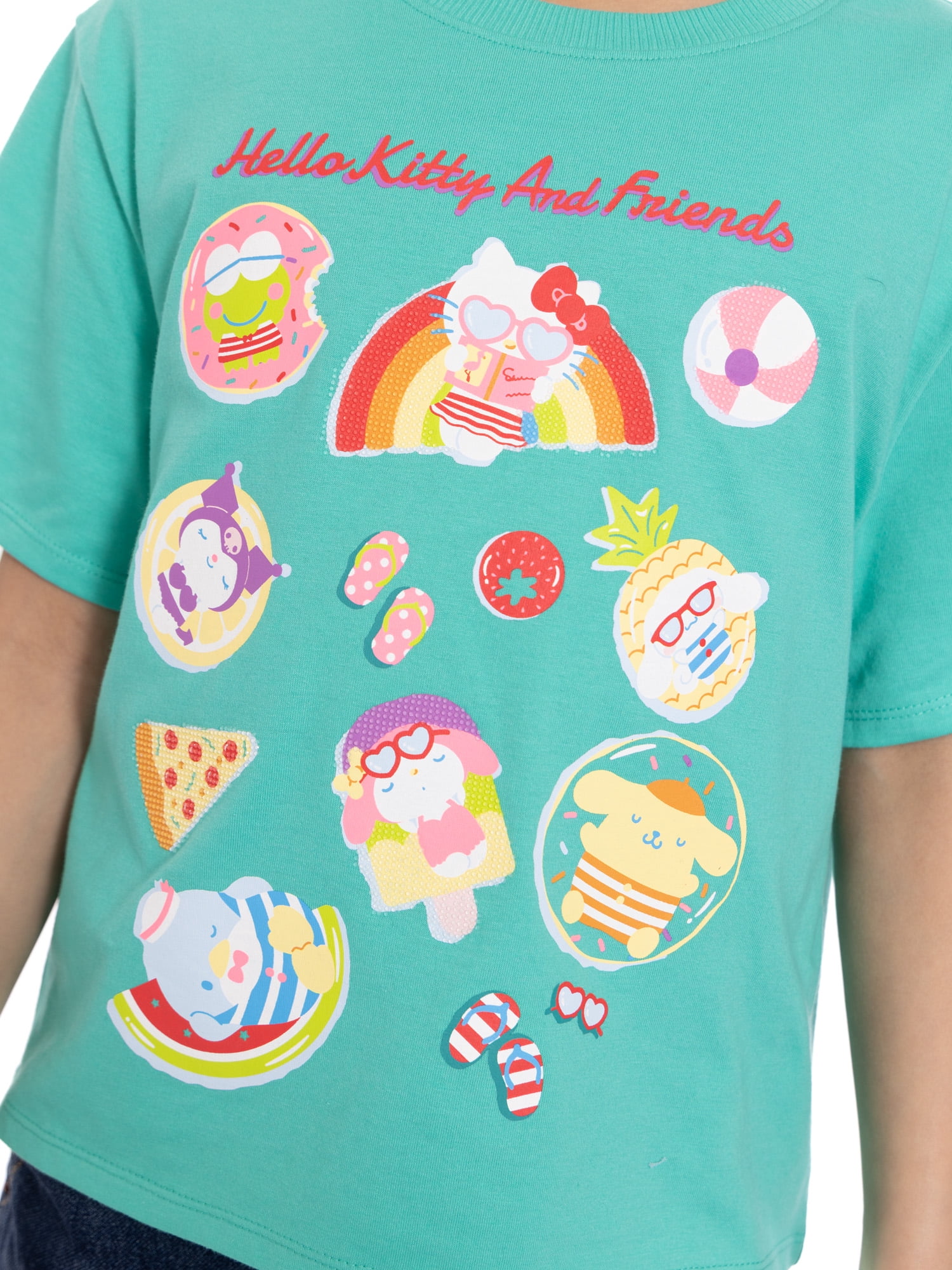 Hello Kitty Girl's Short Sleeve Graphic Embellished Crewneck T-Shirt, Sizes 4-16