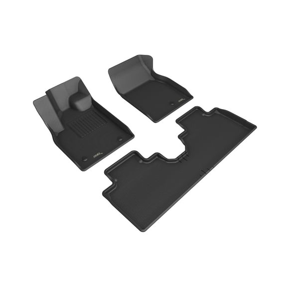 3D MAXpider Custom Fit Kagu Floor Mat (Black) Compatible with Ford Mustang Mach-E 2021-2024 - Full Set