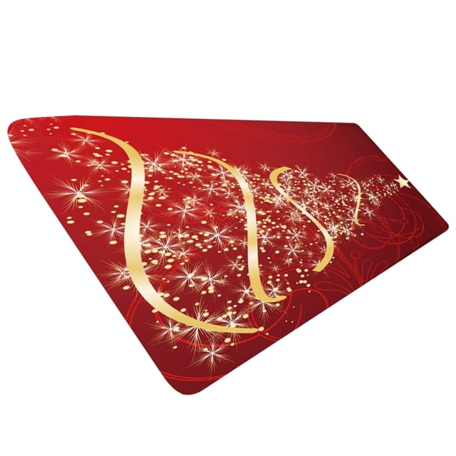 Yuarrent Alfombra con estampado navideño antideslizante, fácil de limpiar, amplia aplicación, alfombra de Papá Noel Feliz Navidad Decoración del hogar rojo tipo 2