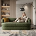 thumbnail image 5 of 80" Sleeper Sofa Couch, Convertible Deep Seat Corduroy Couch Bed for Living Room & Small Spaces, Modern Green, 5 of 7