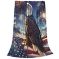 thumbnail image 2 of Fotbe Night Sky Bald Eagle Manta de Franela Acolchonada con Estampado, Súper Suave y Esponjosa, Extra Grande para Sofá, Cama, Uso Todo el Año-80"x60", 2 of 7