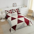 thumbnail image 4 of Erosebridal Triangle Geometry Bedding King Comforter Set, Chic Minimalst Comforter Sets King Size, Mid Century Reversible Down Comforter, Microfiber Room Decorative, 3pcs, 4 of 8
