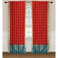 thumbnail image 2 of 2 Spicy Red Bohemian  Sari Curtains Rod Pocket Living Room -60W x 84L, 2 of 4