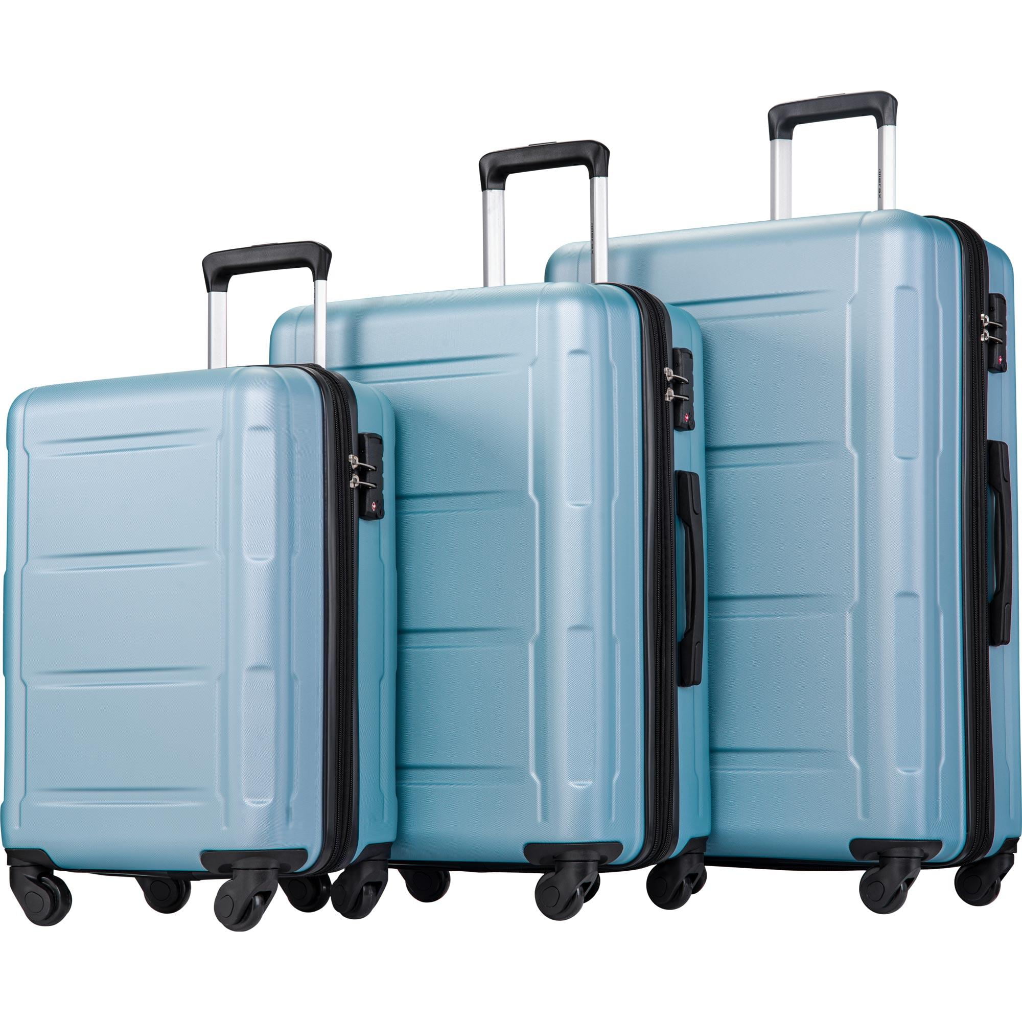 Zimtown 3 Piece Luggage Set, Carry on Suitcase Sets Hardside Lightweight  Spinner with TSA Lock, Sea Blue 