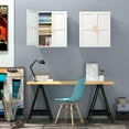 thumbnail image 6 of Metal Bathroom Wall Cabinet with Door and Adjustable Shelves, Buffet Sideboard Cabinet, Kitchen Hanging Cabinets, Floor Cupboard, Over The Toilet Storage Cabinet, White Wall-Mounted Cabinets, 6 of 14