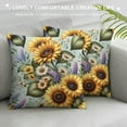 thumbnail image 3 of JRXY Vintage Sunflower Throw Pillow Covers Summer Floral Decorative Pillow Cases Cushion Covers for Sofa Couch Car Bedroom Home Decor 12x12in, 3 of 5
