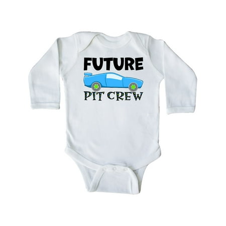 

Inktastic Future Pit Crew Blue Race Car Gift Baby Boy or Baby Girl Long Sleeve Bodysuit