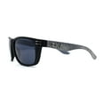 thumbnail image 3 of Locs Mens Woodgrain Arm Rectangular Sport Horn Rim Sunglasses Light Grey Wood Black, 3 of 4