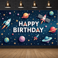 thumbnail image 7 of Space Theme Birthday Party Banner for Kids Space Exploration Galaxy Celebration Indoor Decoration, 7 of 7