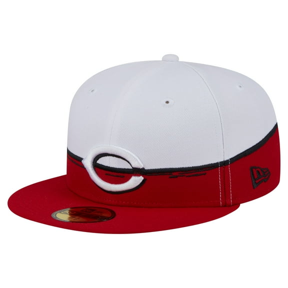 Men's New Era Red/White Cincinnati Reds Paint Stroke 59FIFTY-Fitted Hat