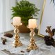 thumbnail image 2 of Portavelas de pilar de plata de 2 piezas, centros de mesa de boda Portavelas de metal para velas de 50 mm Decoración de soporte Ideal para bodas Eventos especiales Fiestas Sala de estar Vhermosa QH-1227-2, 2 of 7