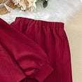 thumbnail image 6 of ATOGUTA Teen Girls Clothing Set Kids Sweatsuit Button Up Long Sleeve Jacket Sweatpants Fashion Clothing Set Size 7-12, Wine, 6 of 6