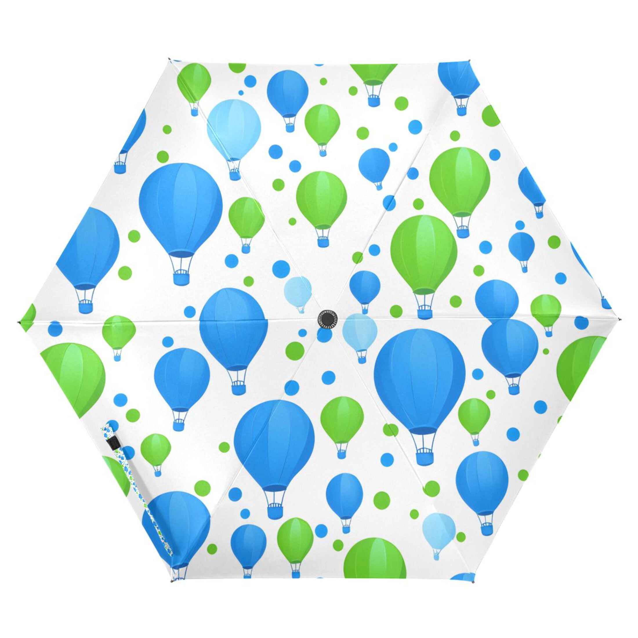 Blue Green Balloon Compact Sun Umbrella Windproof Travel Umbrellas for Rain Strong Portable UV Protection