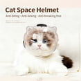 thumbnail image 3 of 5.51" Cat Space Helmet Anti-Bite Muzzle for Grooming Breathable Pet Hood for Nail Trimming Bathing and Recovery Anti-Licking Elizabeth Collar for Small Cats and Dogs Khaki, 3 of 6
