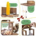 thumbnail image 3 of Carbonized Wood Window Squirrel Feeder, Squirrel Feeders for Outside Winter with Transparent Viewing, Ladders & Removable Front Panel, Safe Feeding Shelter for Squirrels for Corn, 3 of 5