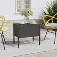 thumbnail image 1 of vidaXL Side Table Black 53x37x48 cm Poly Rattan and Tempered Glass Indoor / Outdoor, 1 of 5