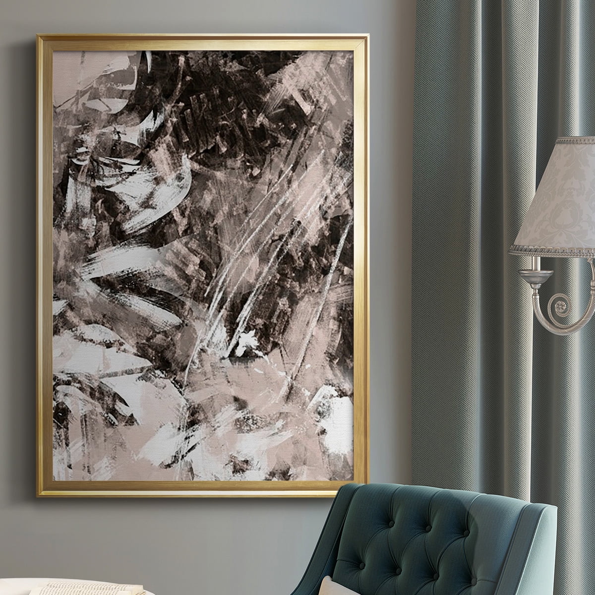 Blush Blackboard II Premium Framed Print, in Gold, Black, or Silver - Ready to Hang