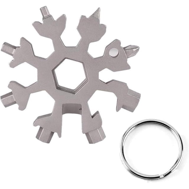 Regalos de Navidad para él, multiherramienta de copo de nieve 18 en 1, multiherramienta de copos de nieve de acero inoxidable, increíbles regalos de herramientas